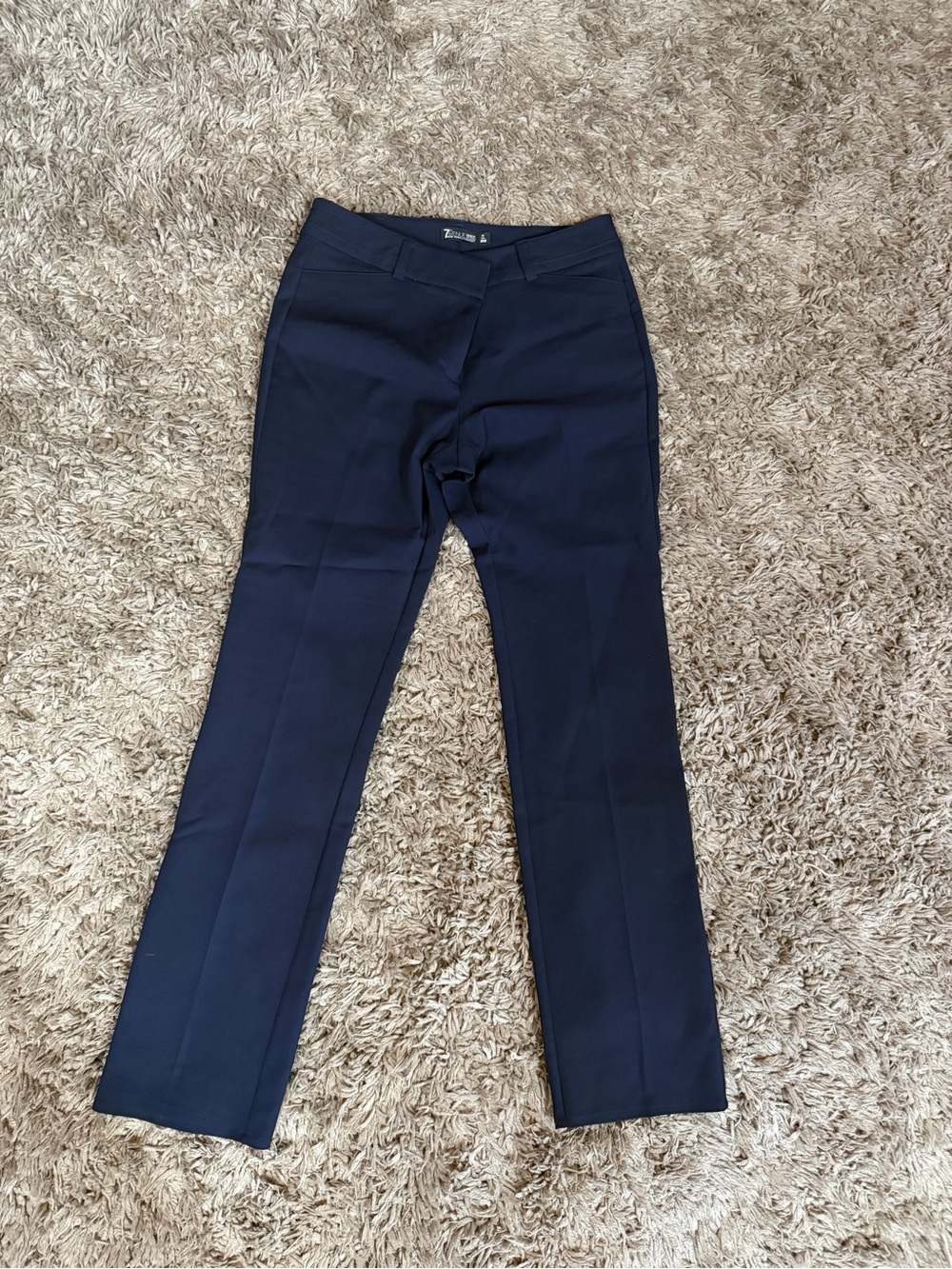 New York & Company Navy Straight Dress Pants - 10 tall